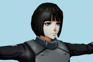 Koori Ui Tokyo-Ghoul, female, woman, girl, people, human, xna, characters, rigged